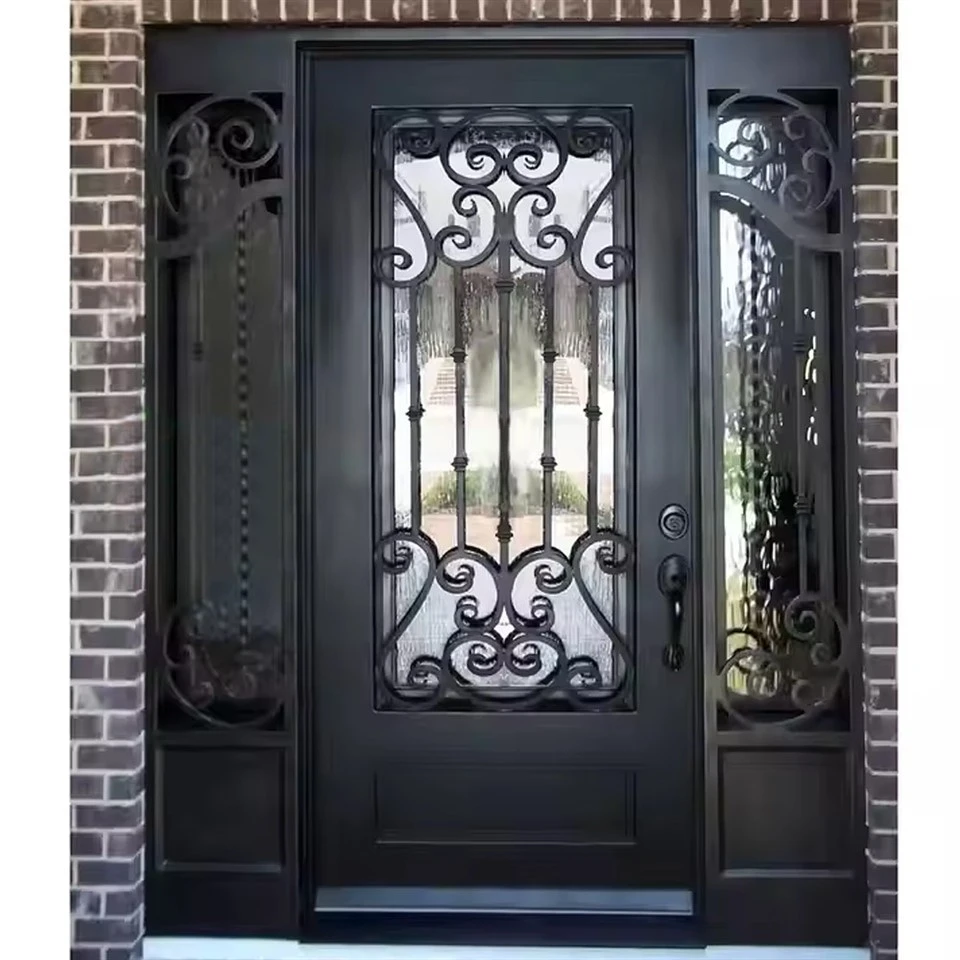 Wrought Iron Steel Entry Doors